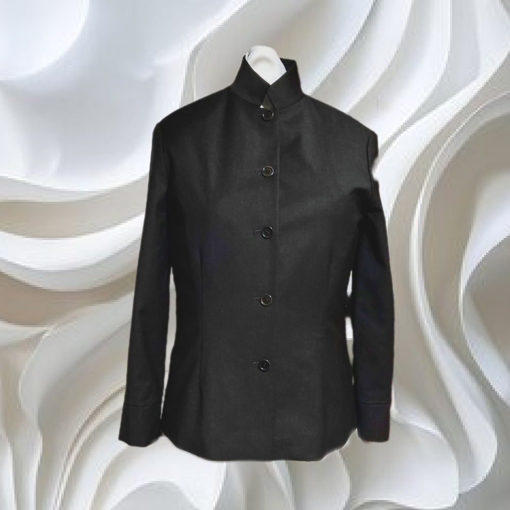 John Patrick Black Wool Long Sleeve Jacket
